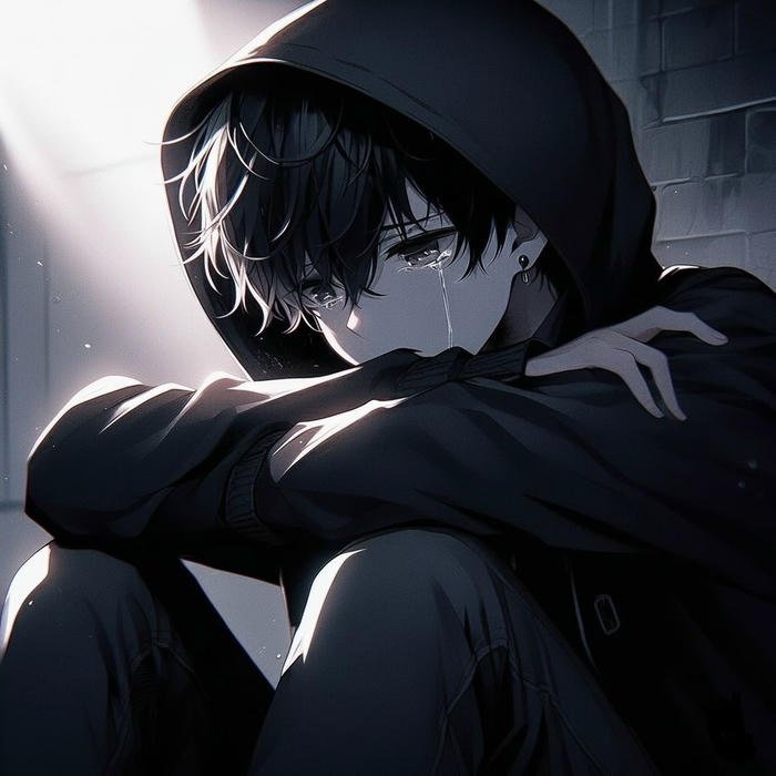 Withdrawn moment sad anime pfp boy alone in frame_
