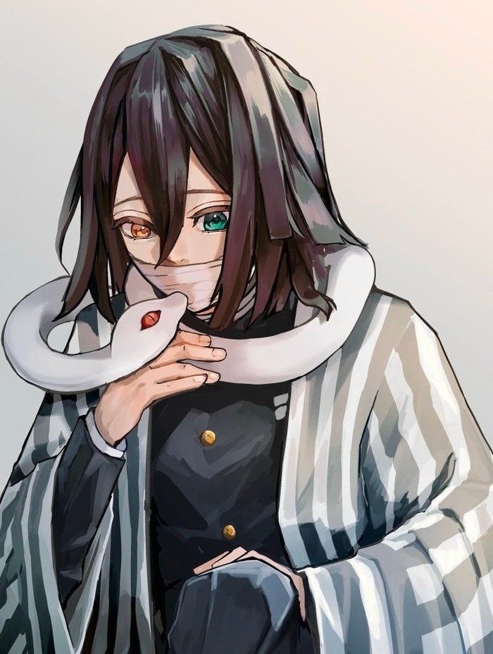 a serious facial expression defines this obanai pfp