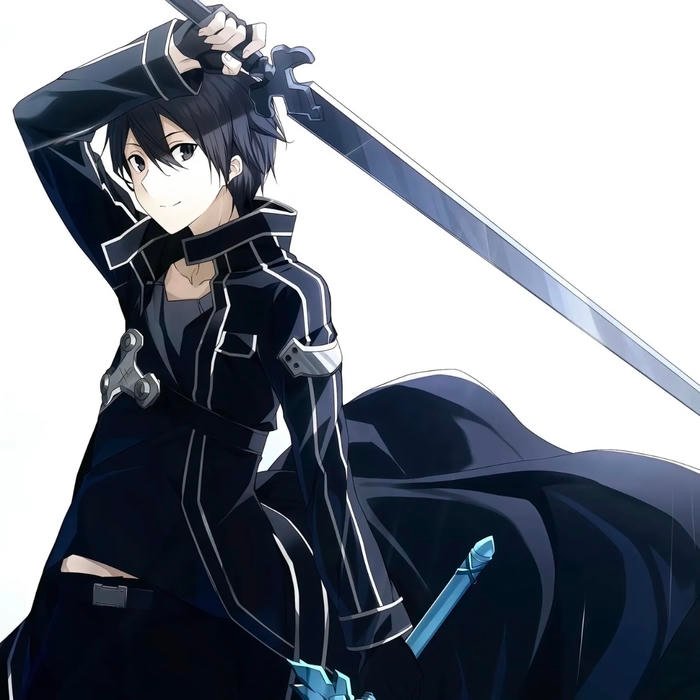 a serious yet composed attitude defines kirito pfp