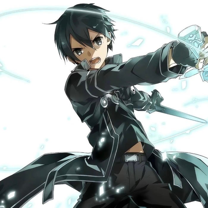 a steady and intense expression defines this kirito pfp