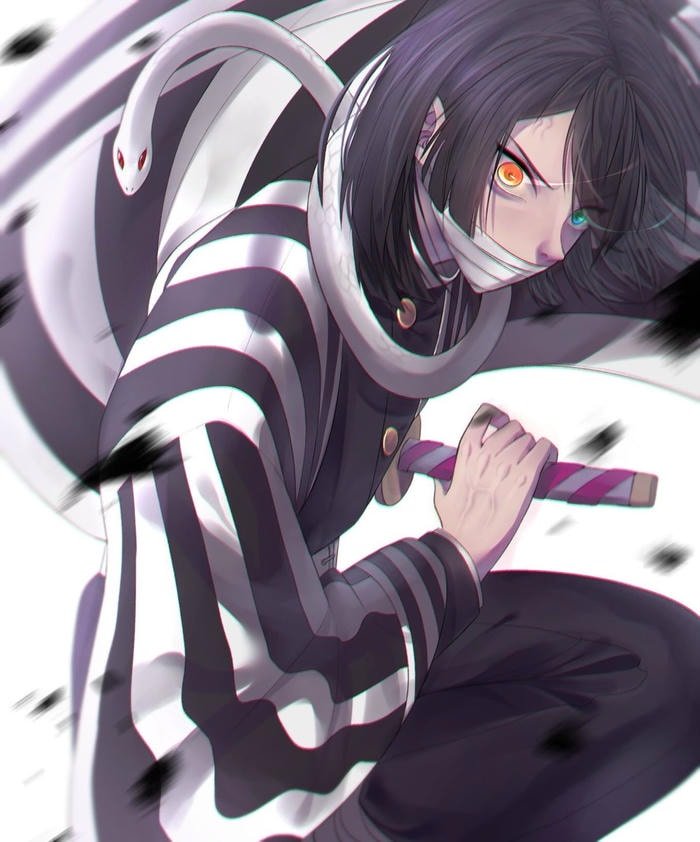 a vigilant expression defines this obanai pfp