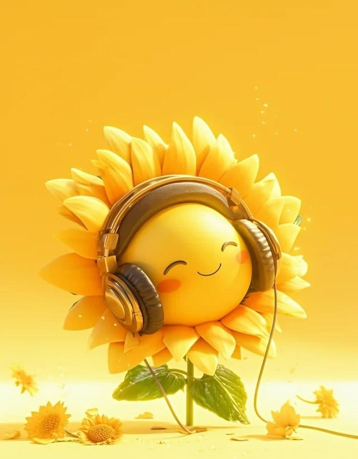 aesthetic glow sunflower pfp with warm tone