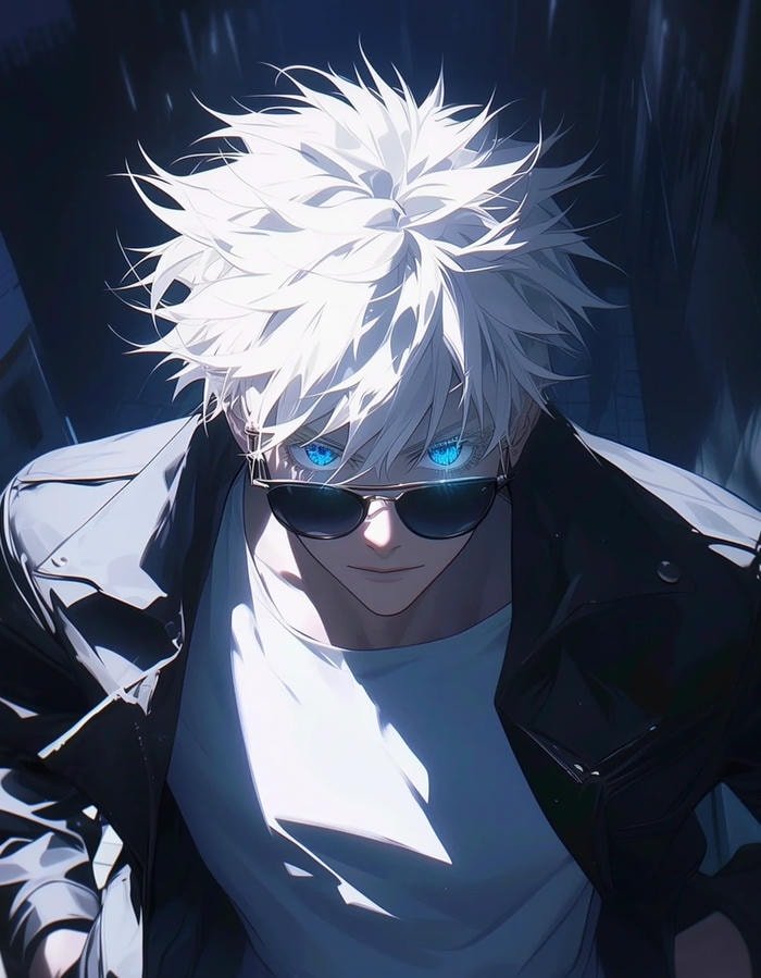 anime style gojo discord pfp in profile frame