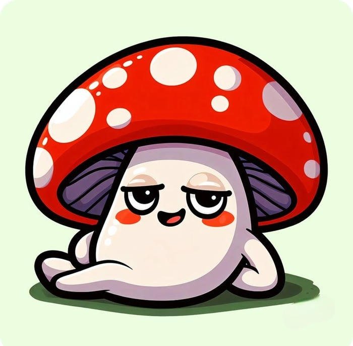 artwork mushroom pfp with soft pastel filter