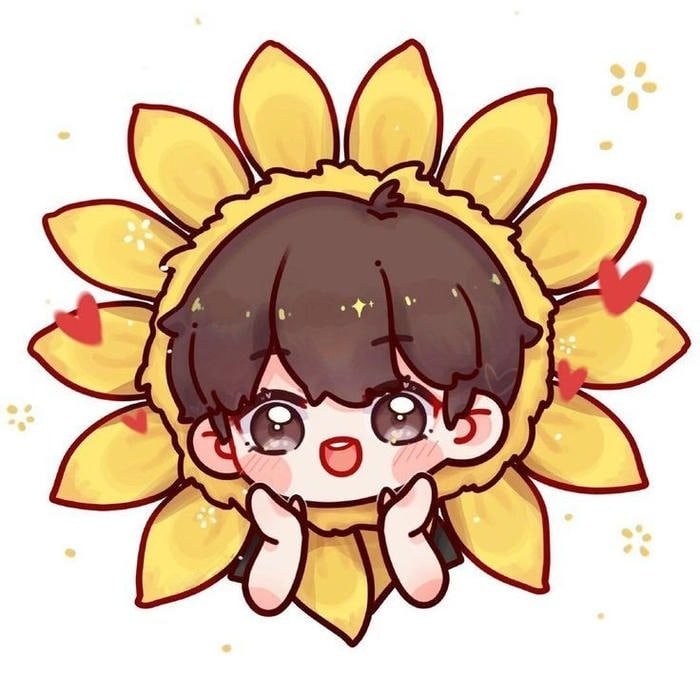 artwork sunflower pfp with dreamy light