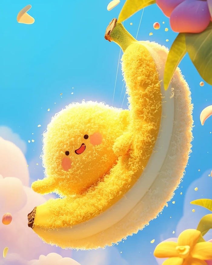 banana pfp styled with soft aesthetic colors