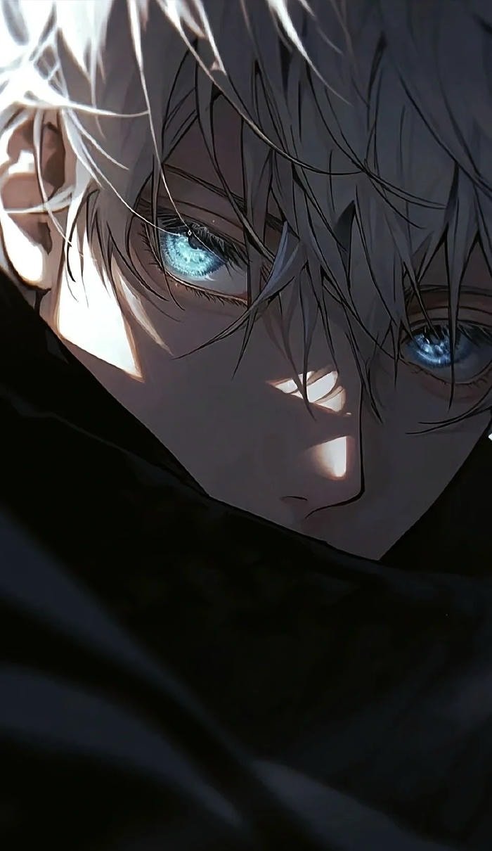 blue aura gojo discord pfp with dramatic lighting