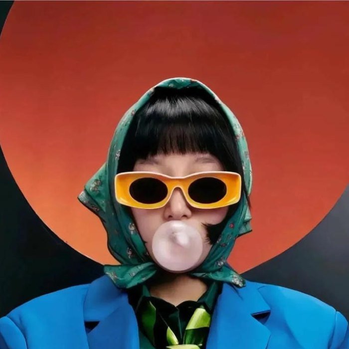 bold colors and stylish portrait give strong vibe cute funny pfp