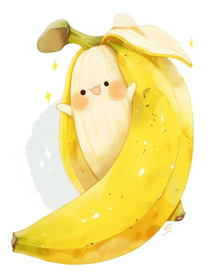 bright banana pfp with cheerful mood