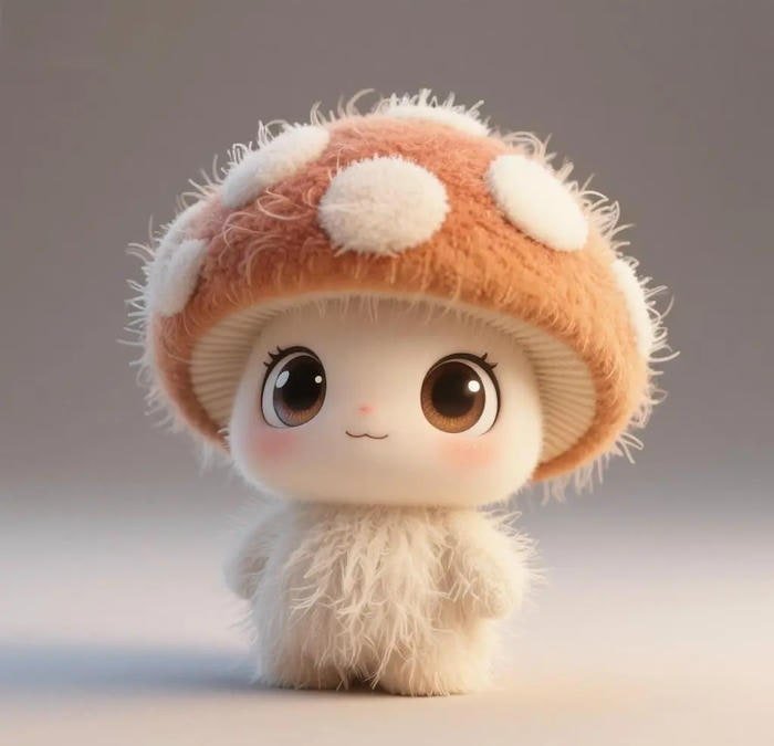 bright mushroom pfp with natural forest light