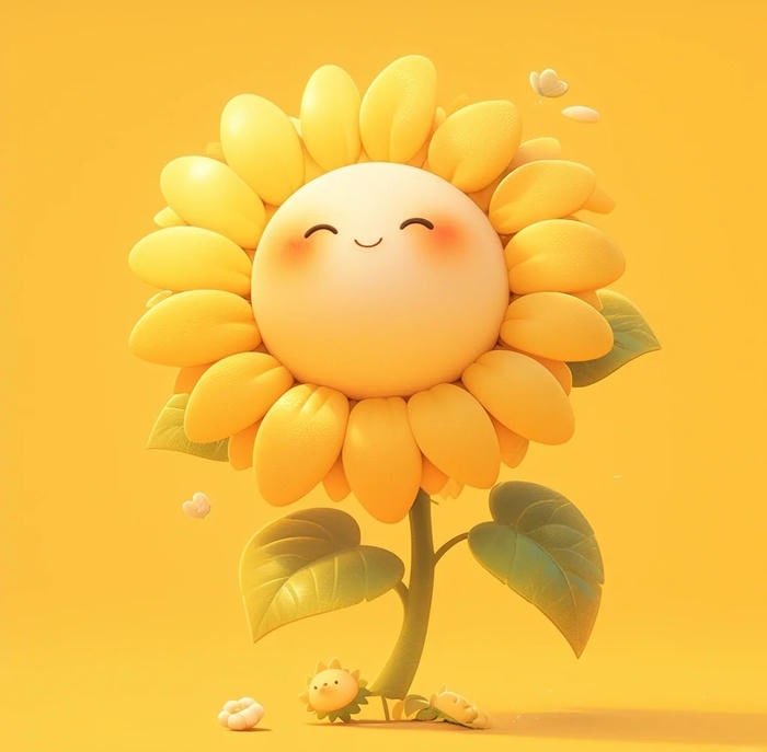 bright yellow icon featuring sunflower pfp