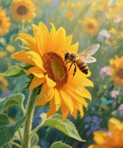 bright yellow sunflower pfp under sunlight