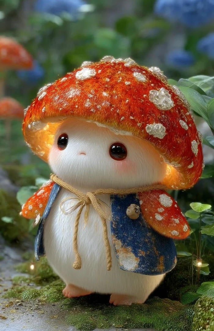 cartoon mushroom pfp with playful aesthetic