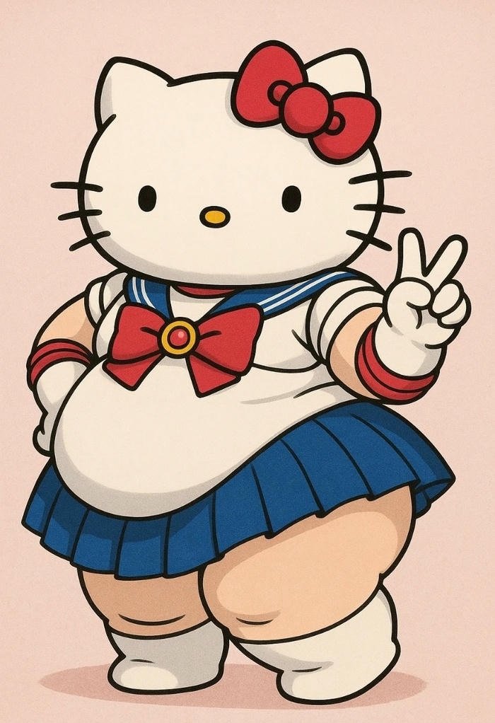 chaotic cute meme energy funny hello kitty