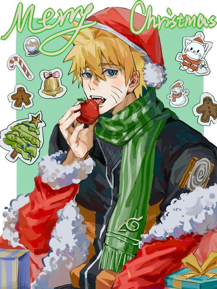 christmas anime pfp boy reflecting simple winter happiness
