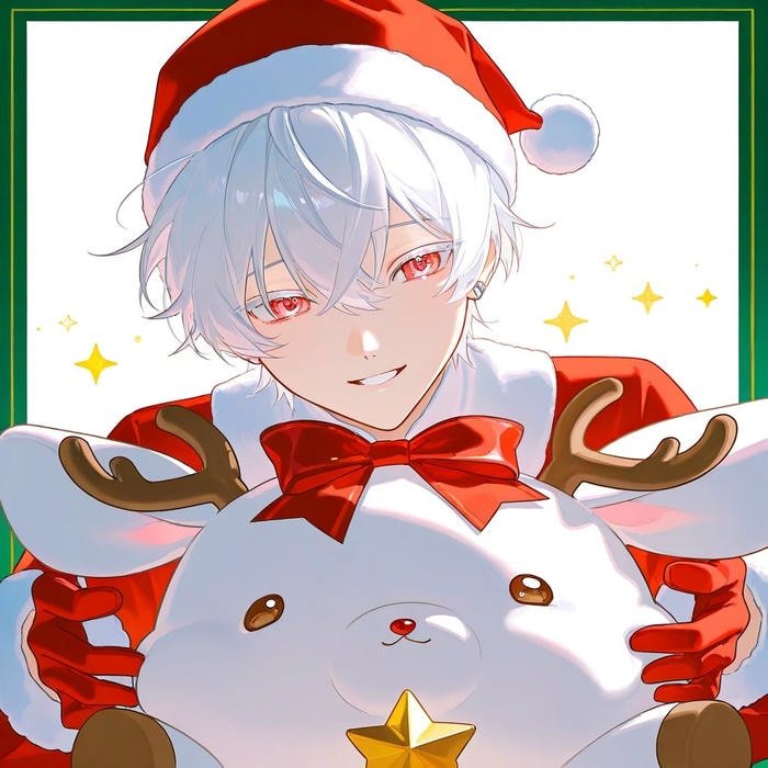 christmas anime pfp boy showing innocent festive excitement