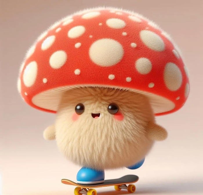 clean layout mushroom pfp with gentle contrast