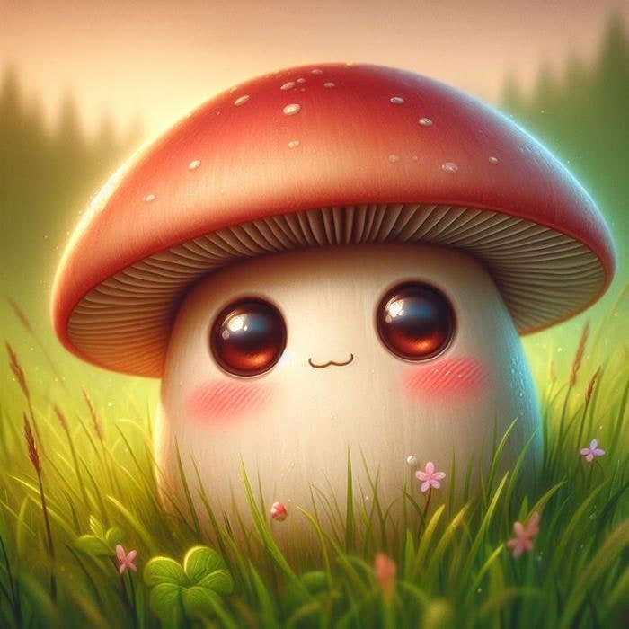 close up mushroom pfp with detailed cap texture