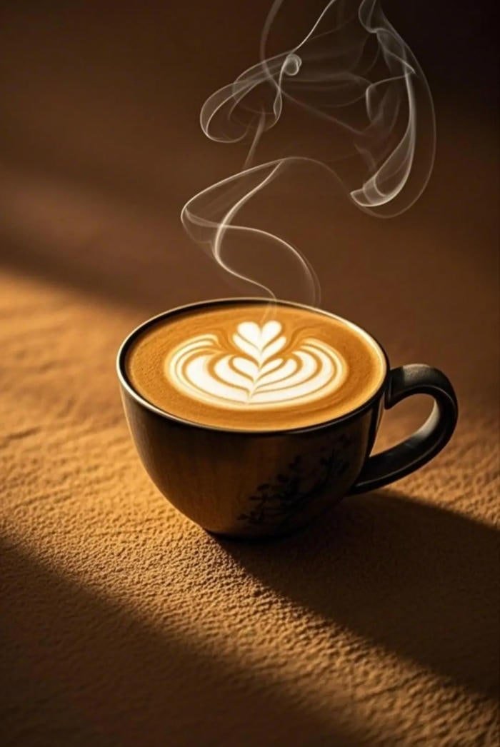 coffee pfp showing gentle steam rising upward