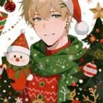 cozy seasonal vibe shapes christmas anime pfp boy