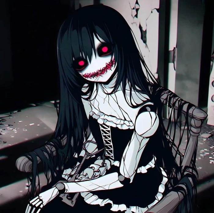 creepy pfp dark unsettling avatar style