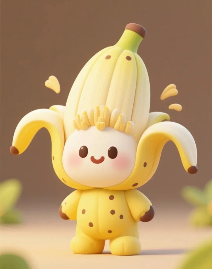 cute cartoon face in banana pfp design