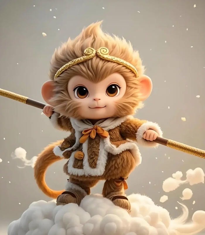 cute monkey pfp with soft illustration style