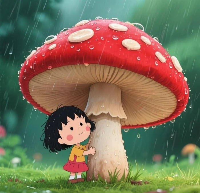 cute mushroom pfp with soft illustration style