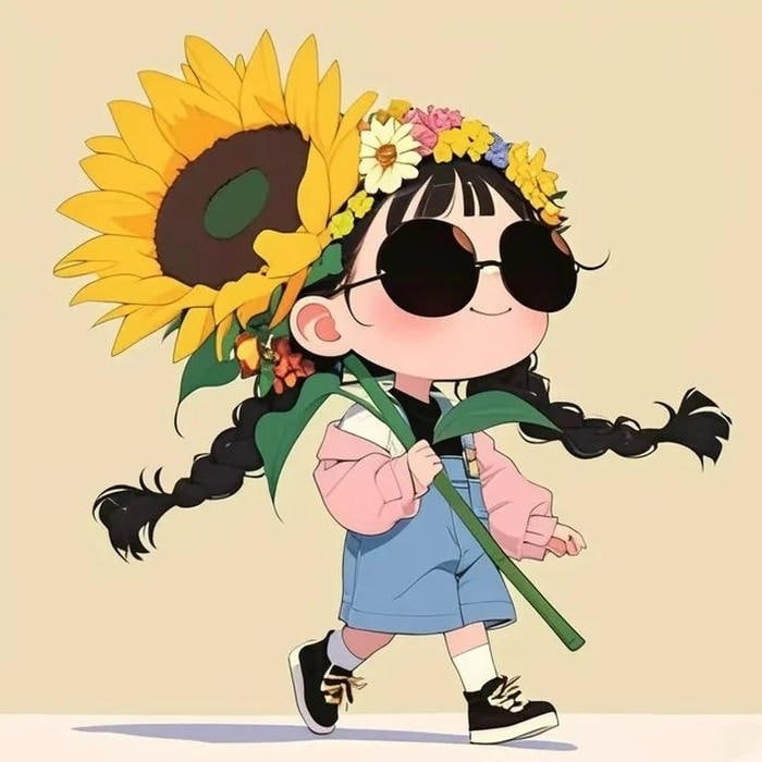 cute sunflower pfp with pastel glow