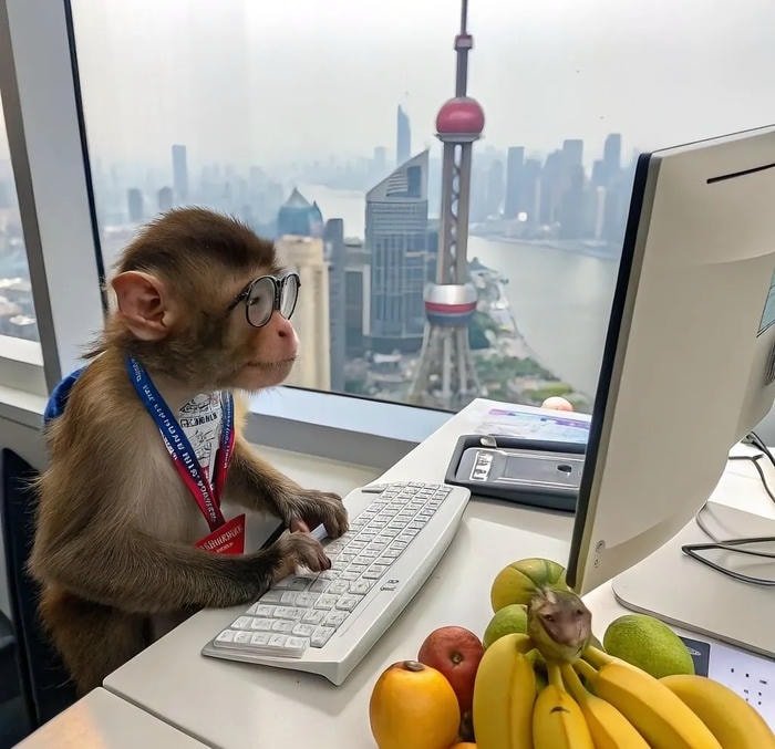 cute vibe monkey pfp in pastel theme