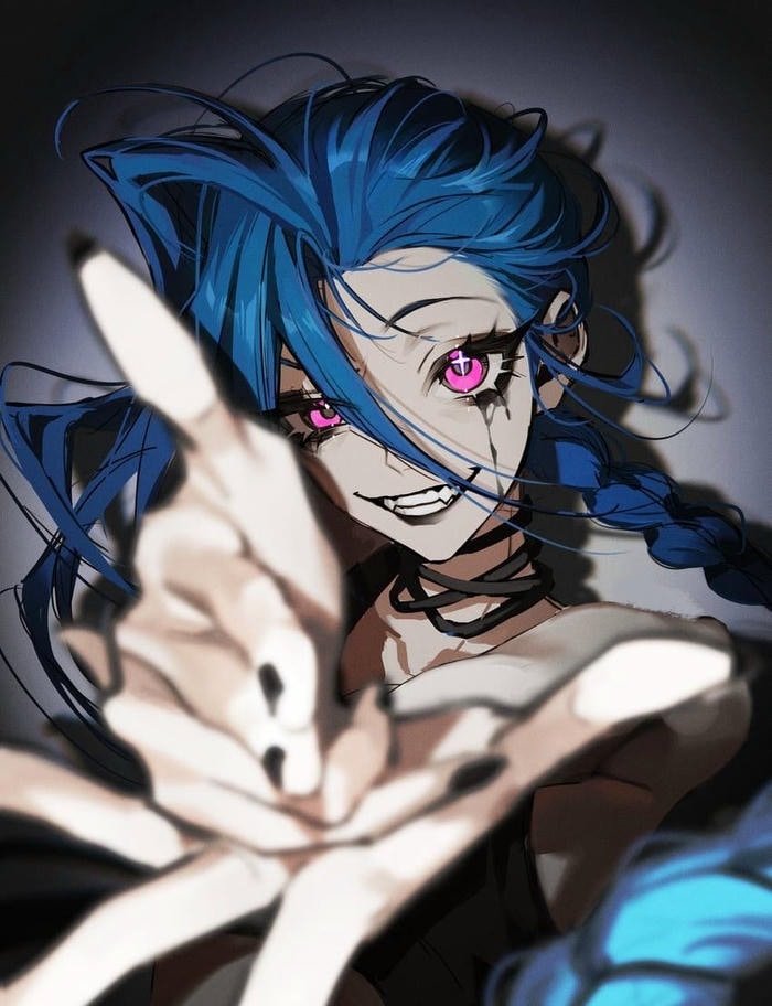 daring and erratic attitude in jinx pfp