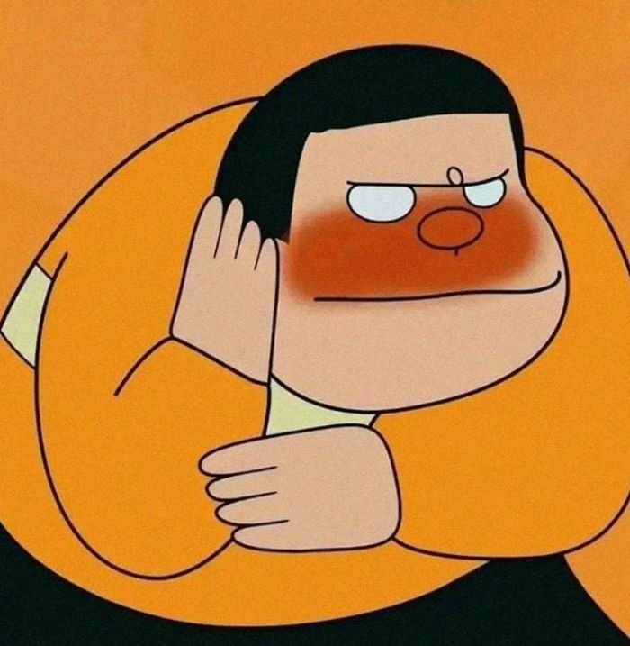 deliberately goofy look defines this corny pfp