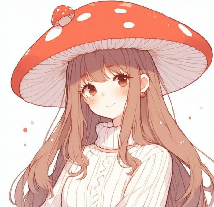 design mushroom pfp with cute fantasy touch