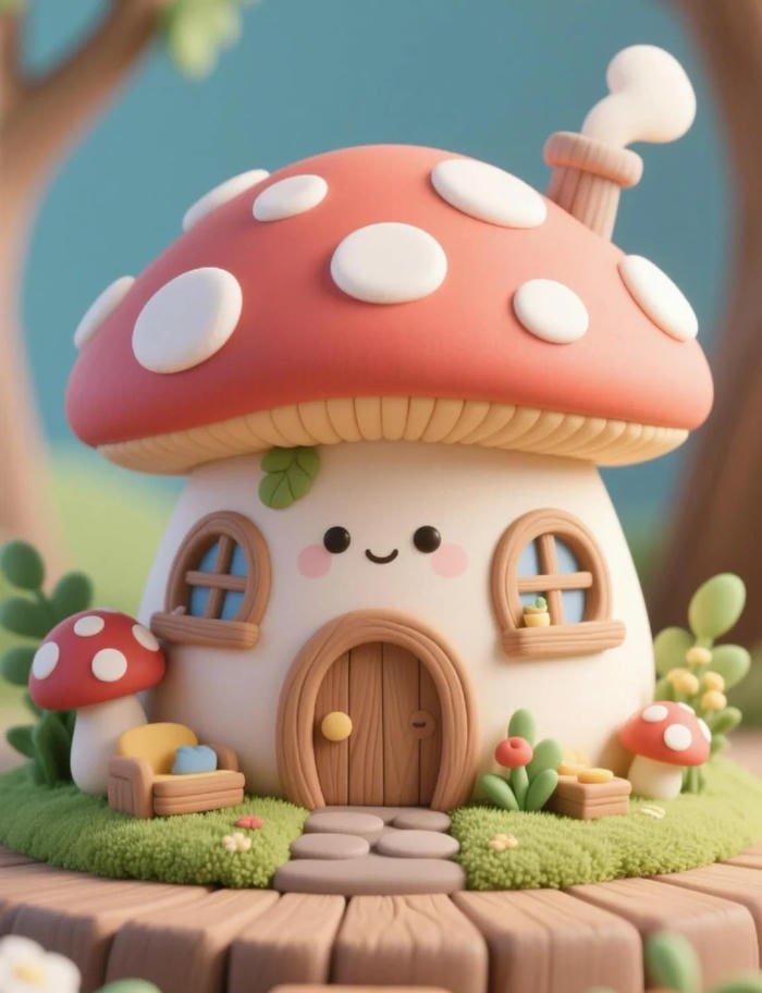 dreamy forest mushroom pfp in soft focus