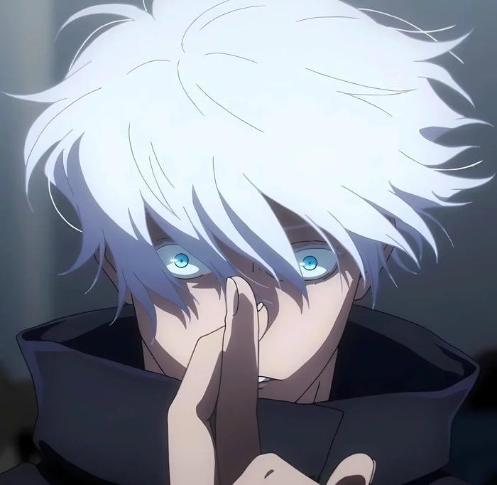 electric energy gojo discord pfp with bold effect