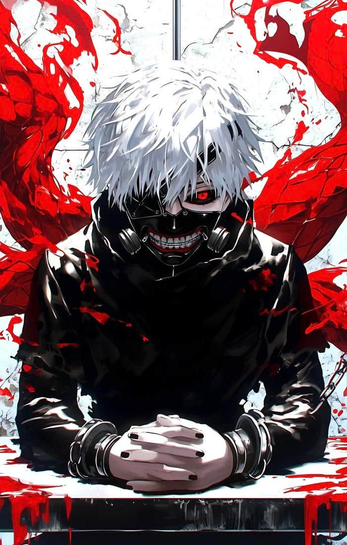 emotional darkness radiates softly from ken kaneki pfp