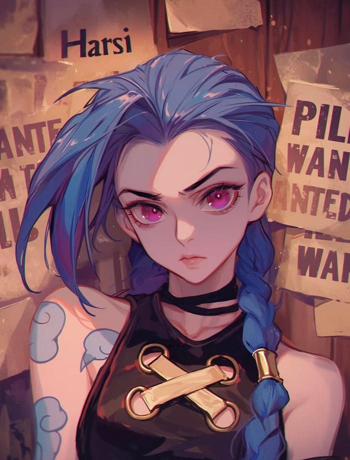 emotional instability subtly visible in jinx pfp
