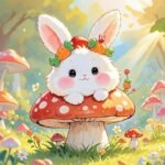 fantasy art mushroom pfp with soft sparkle