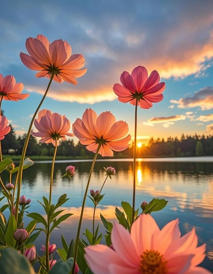 flower pfp with natural outdoor background