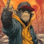 fun tropical image with monkey pfp