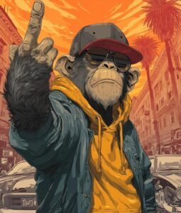 fun tropical image with monkey pfp