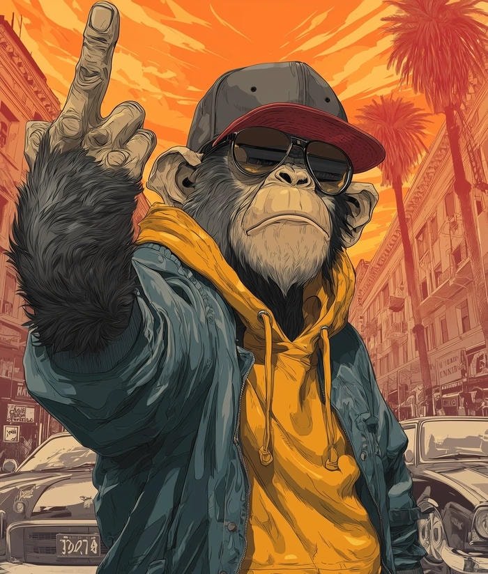 fun tropical image with monkey pfp