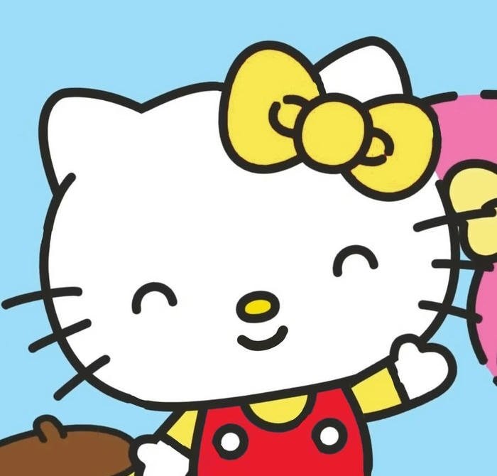 funny hello kitty derpy cartoon look
