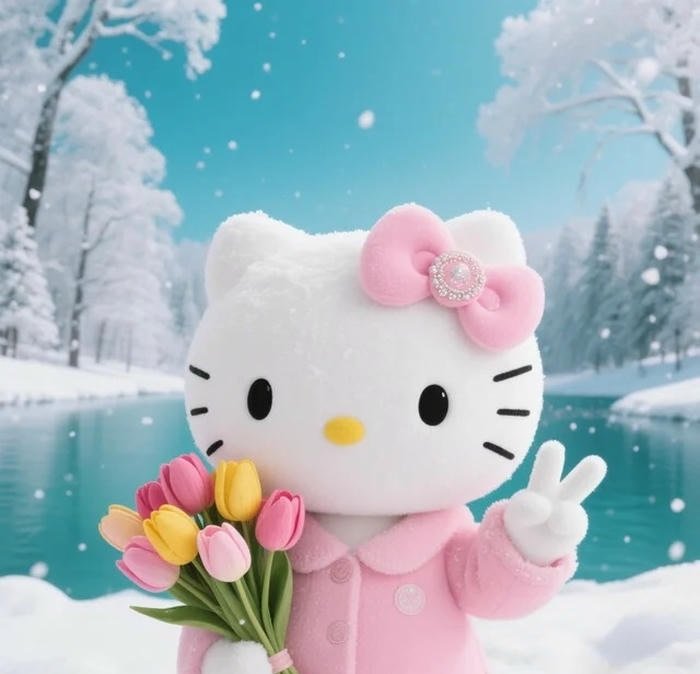 funny hello kitty goofy cartoon expression