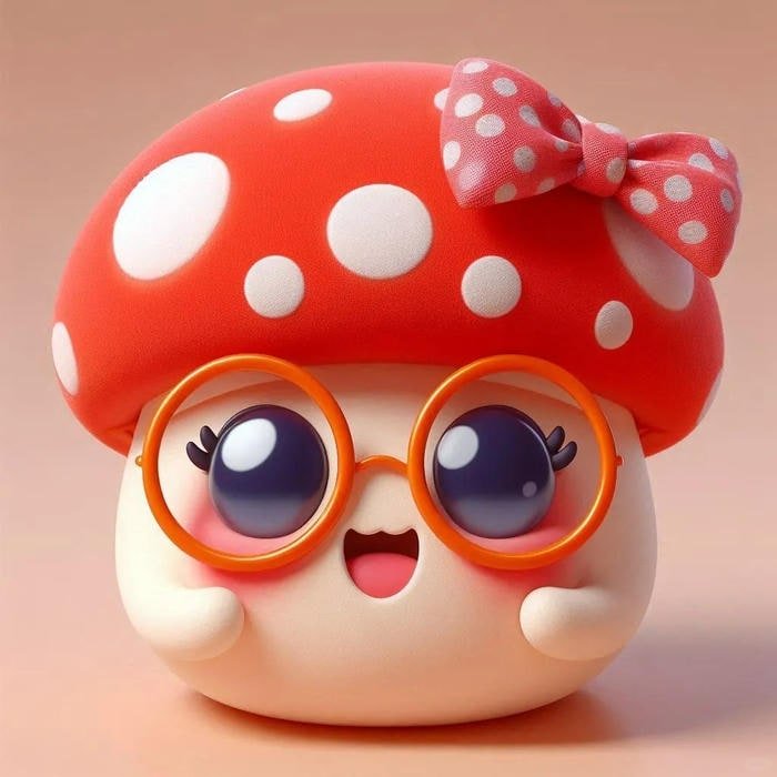 graphic mushroom pfp in clean simple layout