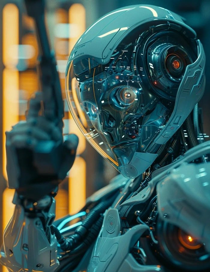 image bot pfp robotic face design with sharp details