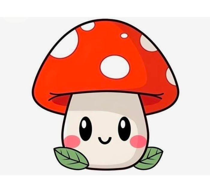 image mushroom pfp with soft forest background