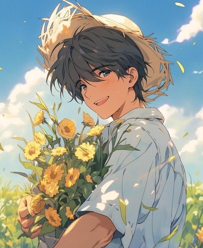 image sunflower pfp with soft yellow glow