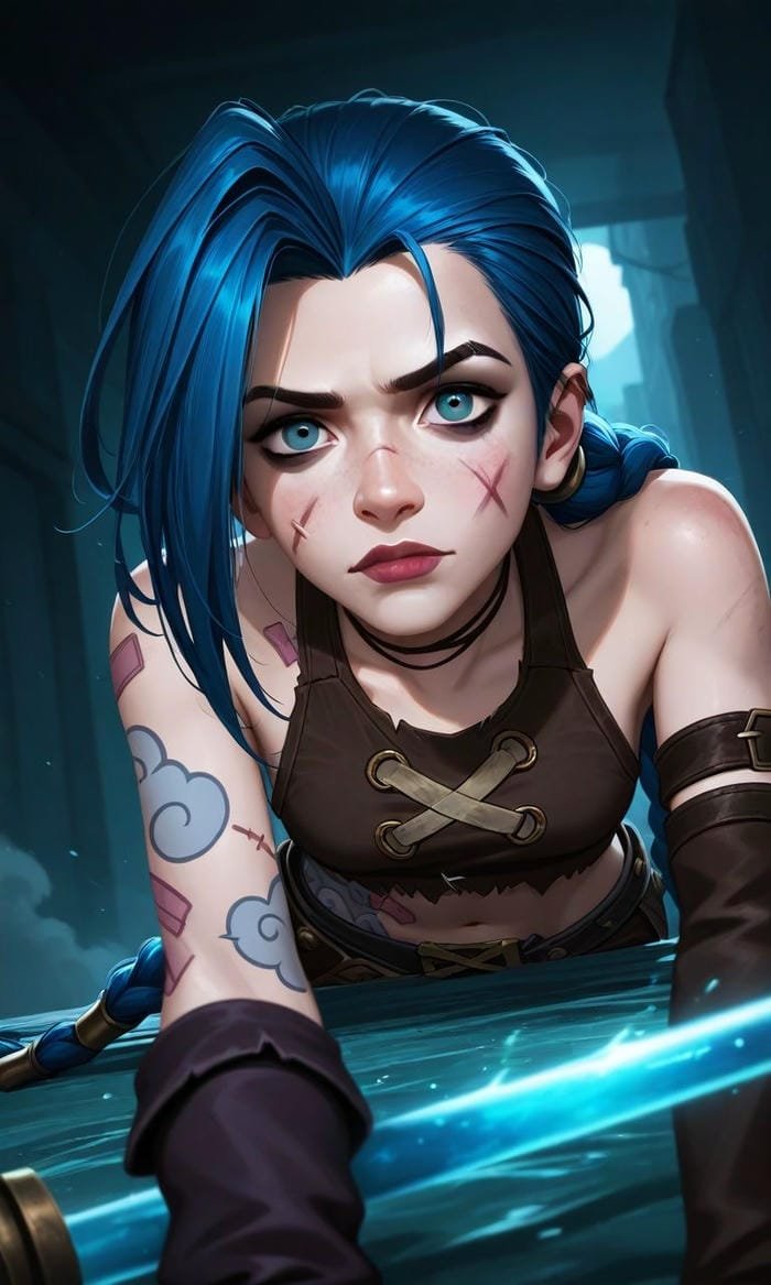 jinx pfp capturing disorder masked as playful energy