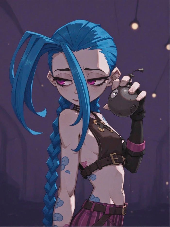 jinx pfp capturing spontaneous energy and inner conflict